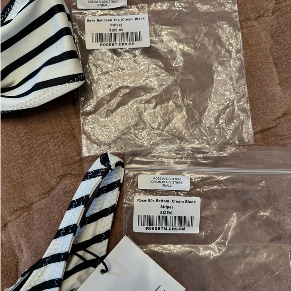 SAME Los Angeles Swimsuit - Black and Cream Rose Bikini - BRAND NEW NEVER WORN - Picture 2 of 4